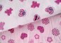 Preview: Carola check or stripes cotton poplin pink fabric with flowers